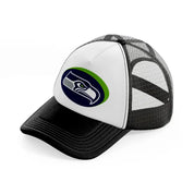 seattle seahawks 3d black and white trucker hat