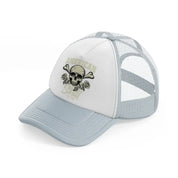 american skull gothic grey trucker hat