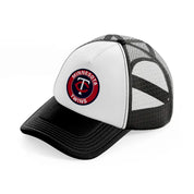 minnesota twins badge black and white trucker hat