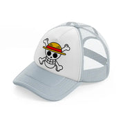 luffy logo grey trucker hat