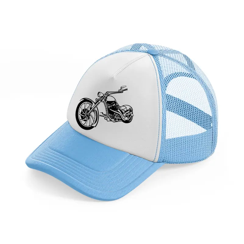 harley davidson bike vector sky blue trucker hat