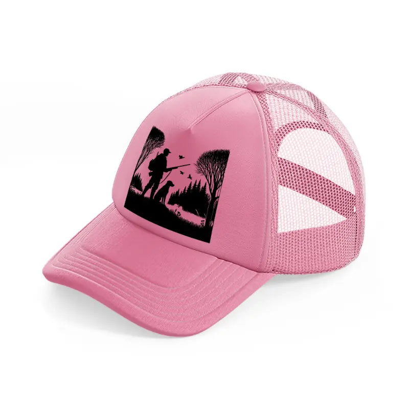 dog & hunter pink trucker hat