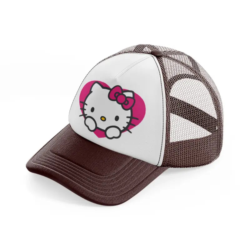 hello kitty love brown trucker hat