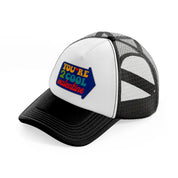 groovy love sentiments gs 09 black and white trucker hat