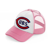 chicago cubs vintage pink and white trucker hat