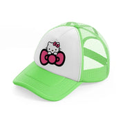 hello kitty bow lime green trucker hat