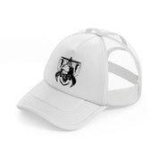 pirate hanging symbol white trucker hat