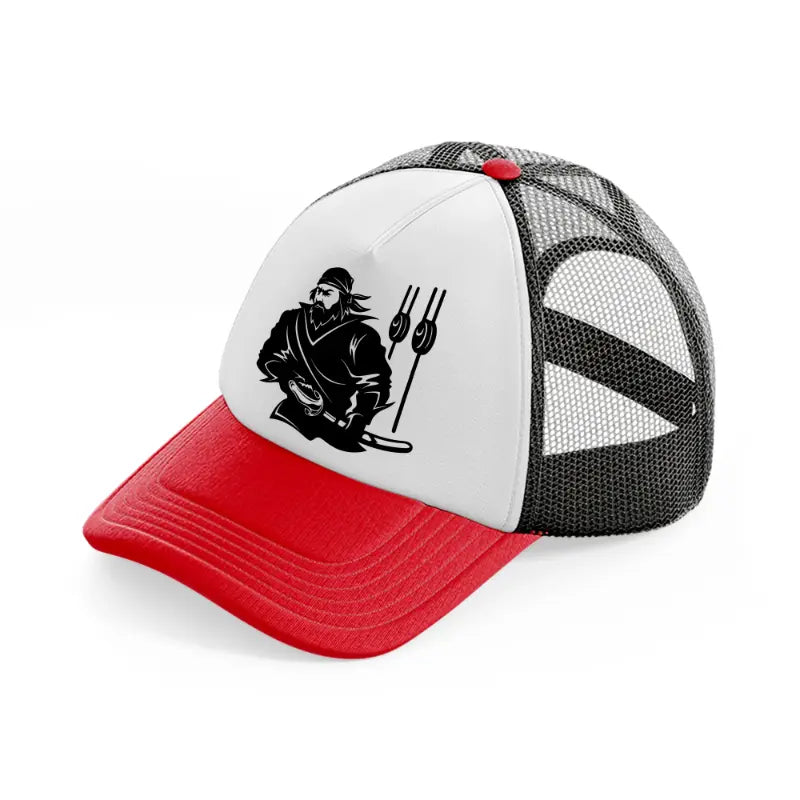 pirate crew vector red and black trucker hat