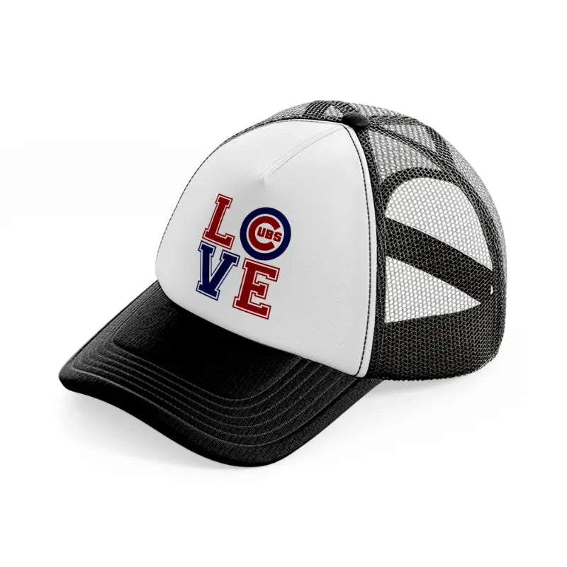 love cubs black and white trucker hat