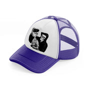 skull & hourglass purple trucker hat