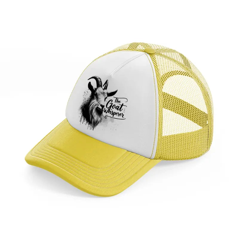 the goat whisper yellow trucker hat