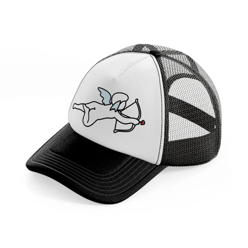 cupid black and white trucker hat