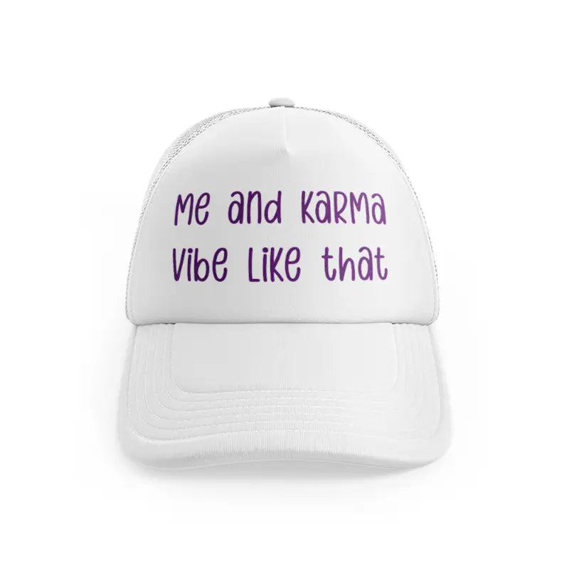 Me And Karma Vibe Like That Purplewhitefront view