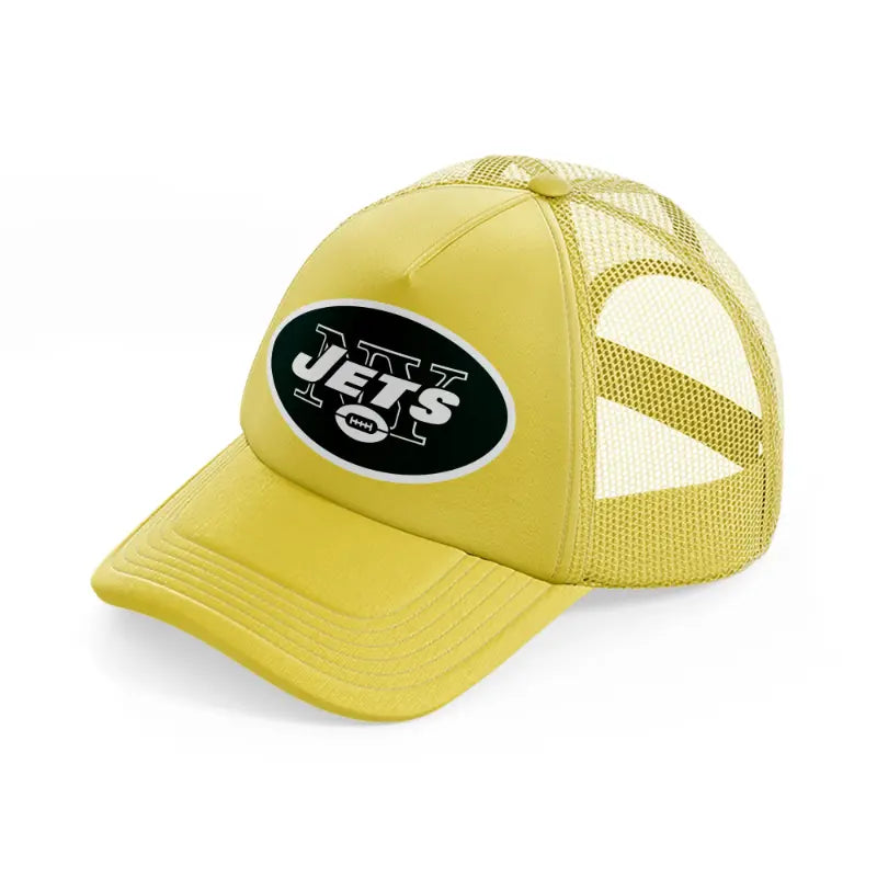 new york jets badge gold trucker hat