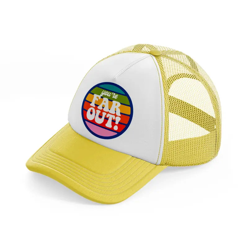 groovy love sentiments gs 05 yellow trucker hat
