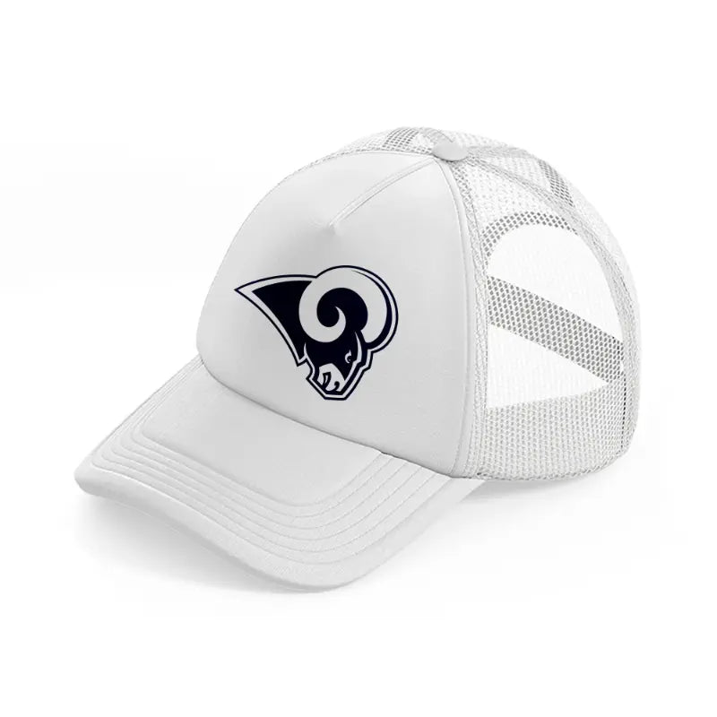 los angeles rams emblem white trucker hat