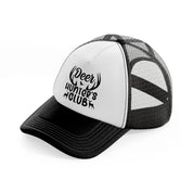 deer hunter's club black and white trucker hat
