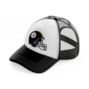 pittsburgh steelers helmet black and white trucker hat