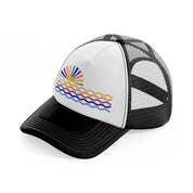 sunset black and white trucker hat