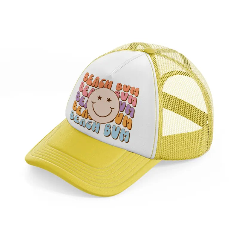 beach bum yellow trucker hat
