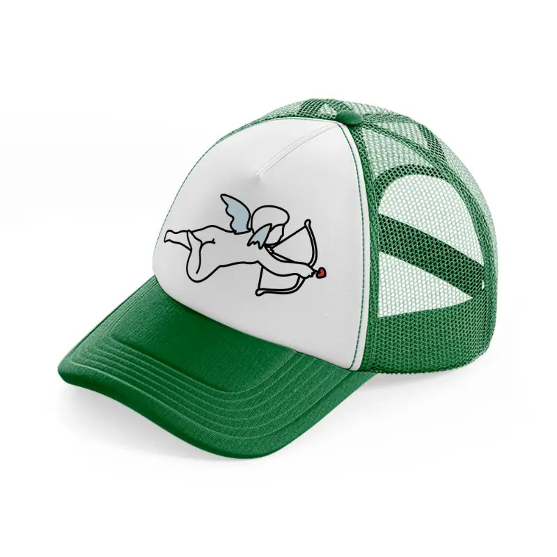 cupid green and white trucker hat