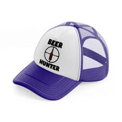 beer hunter purple trucker hat