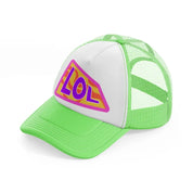 lol lime green trucker hat