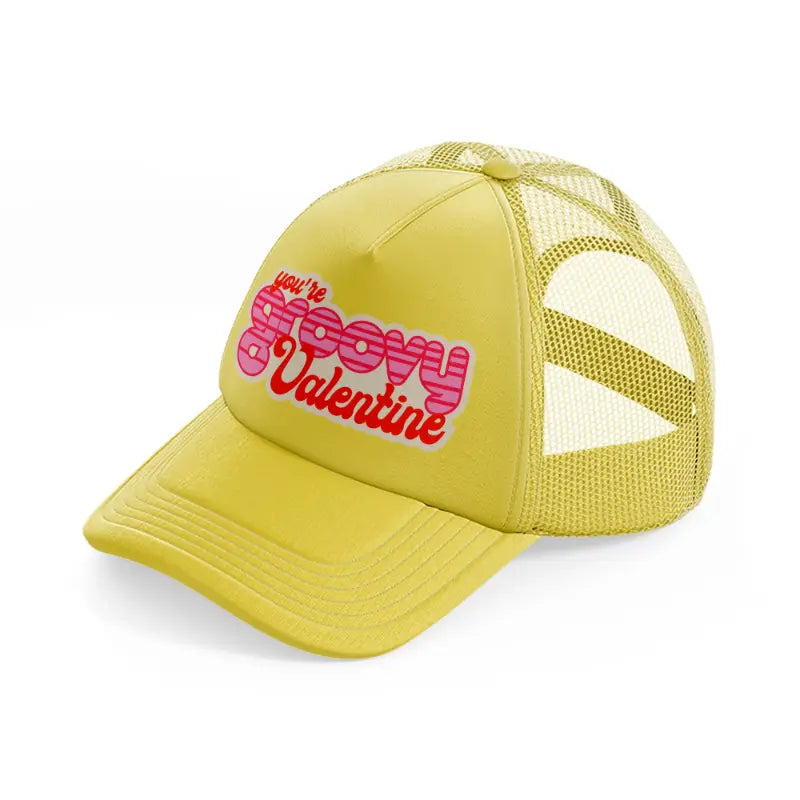 groovy love sentiments gs 01 gold trucker hat