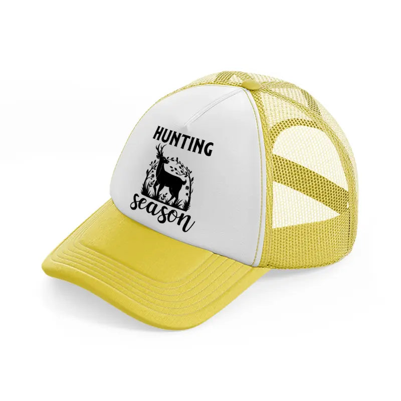 hunting season deer yellow trucker hat
