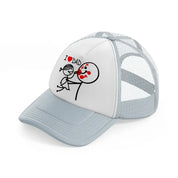 i love dad. grey trucker hat