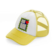 groovy love sentiments gs 16 yellow trucker hat
