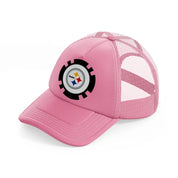 pittsburgh steelers emblem pink trucker hat