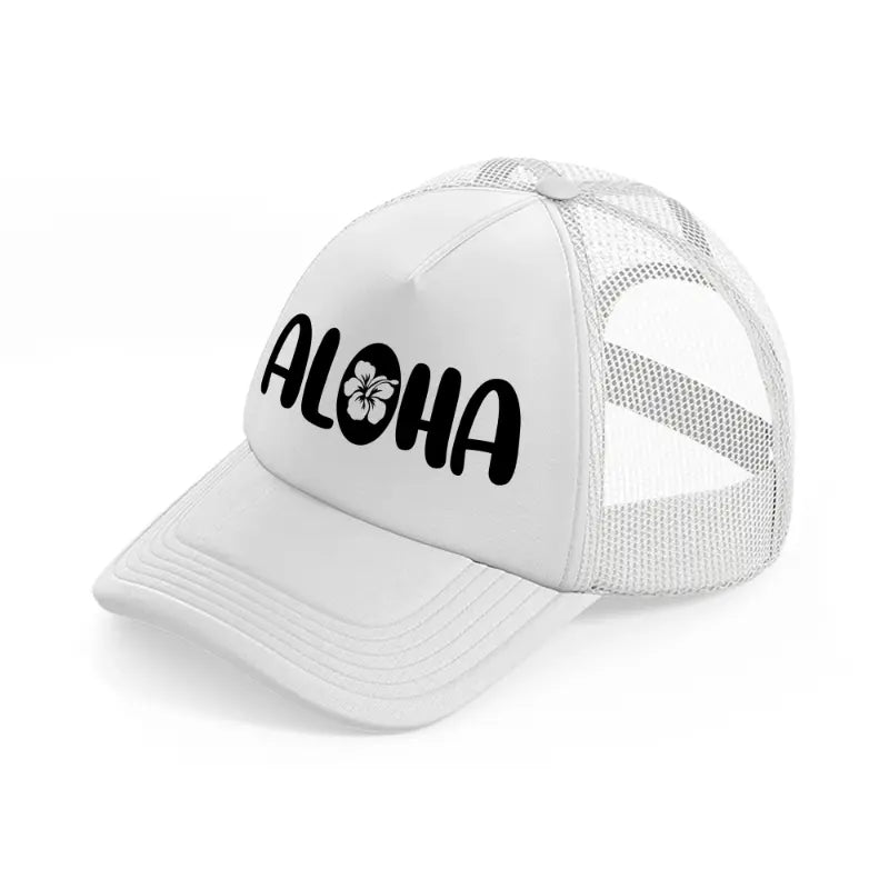 aloha white trucker hat