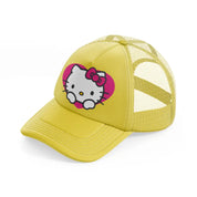 hello kitty love gold trucker hat