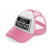 ford trucks pink and white trucker hat