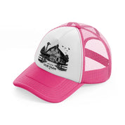 welcome to our farm. neon pink trucker hat