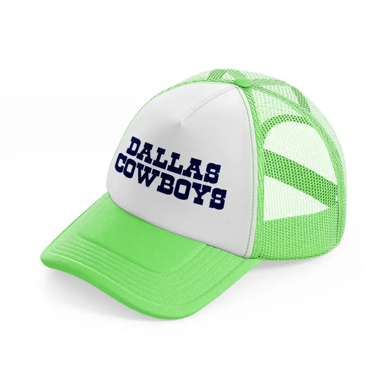 dallas cowboys text lime green trucker hat