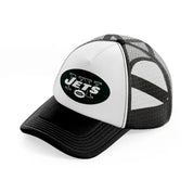 new york jets badge black and white trucker hat