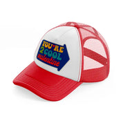 groovy love sentiments gs 09 red and white trucker hat
