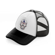 los angeles dodgers skull black and white trucker hat