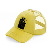 pirate captain & gun gold trucker hat
