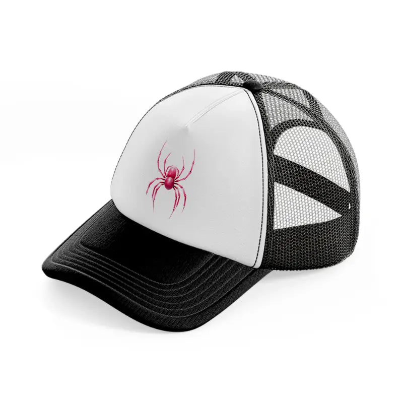 pink spider black and white trucker hat