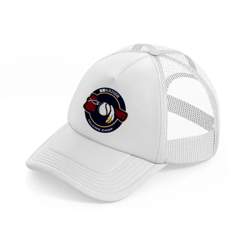 talking chop white trucker hat