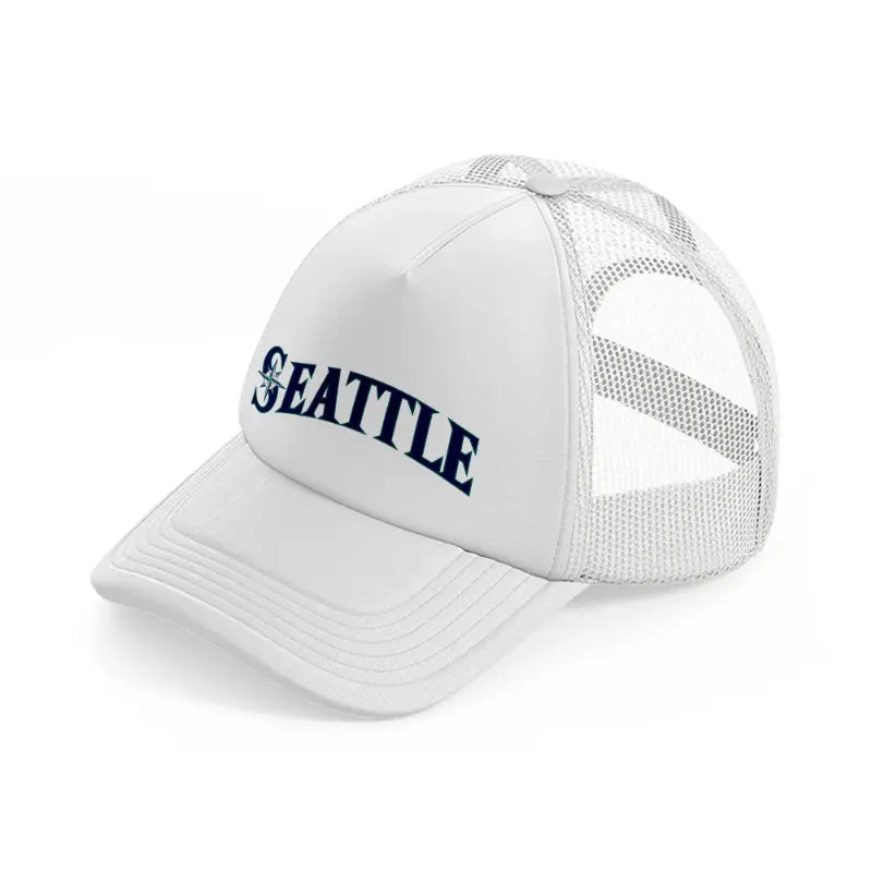 seattle emblem white trucker hat