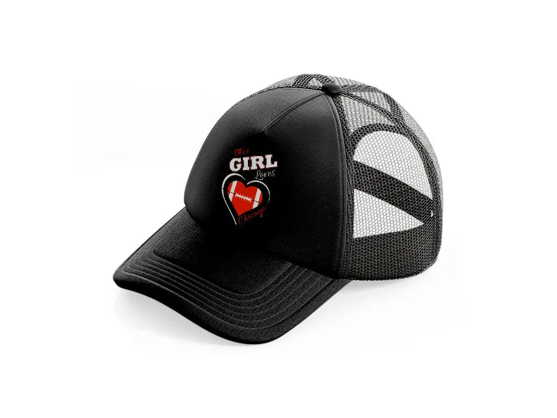 this girl loves chicago black trucker hat