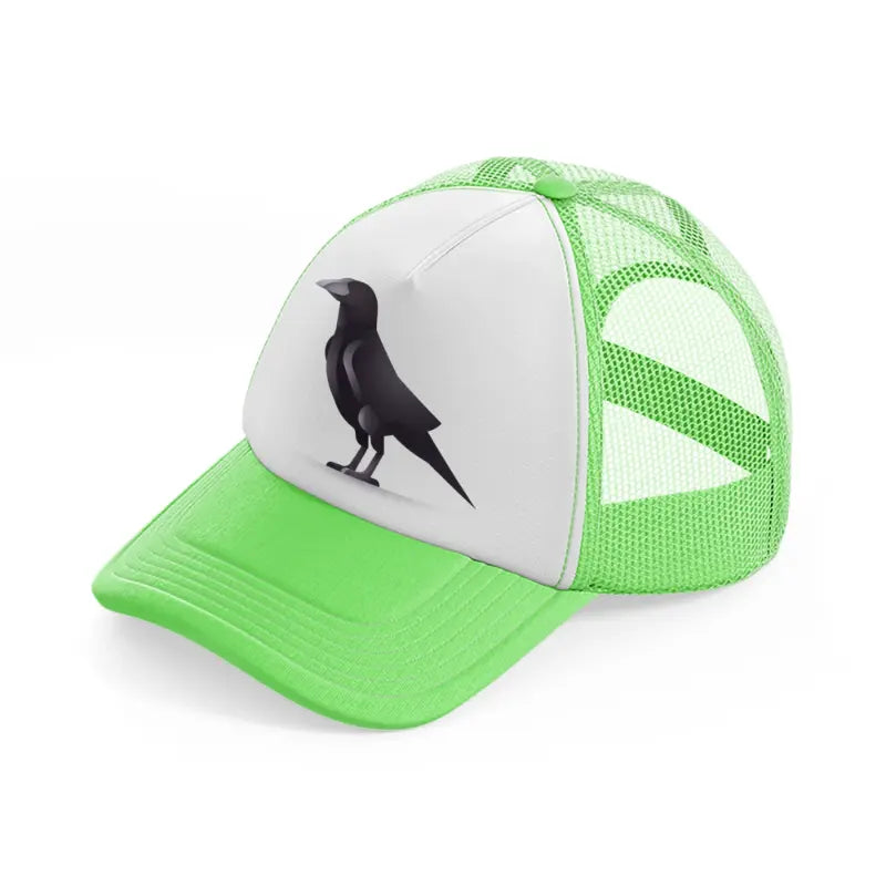 047 crow lime green trucker hat