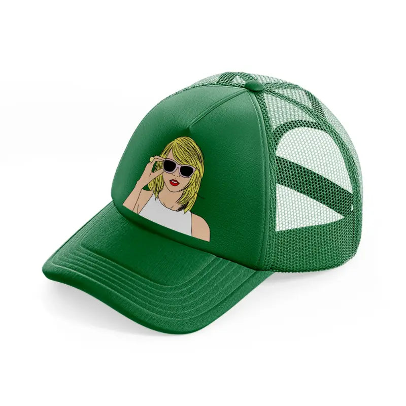 taylor swift animated green trucker hat