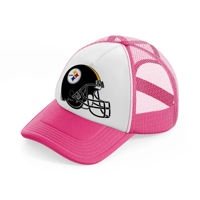 pittsburgh steelers helmet neon pink trucker hat