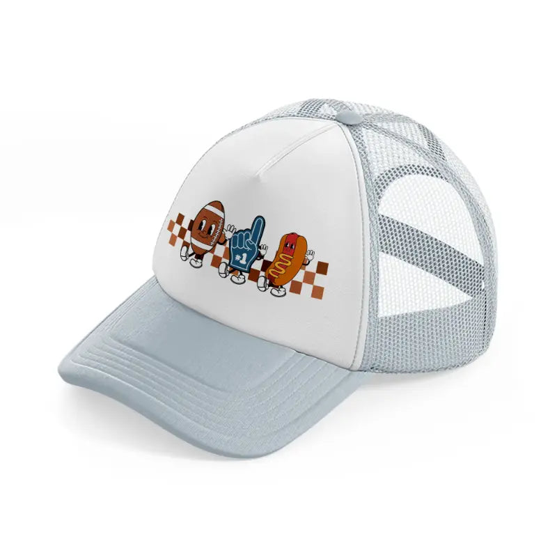 football characters grey trucker hat