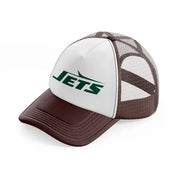 new york jets text brown trucker hat